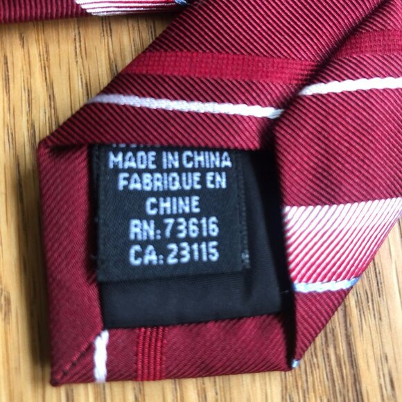 Hugo Boss Silk Repp Tie 60" Deep Red Blue White - Picture 3 of 4